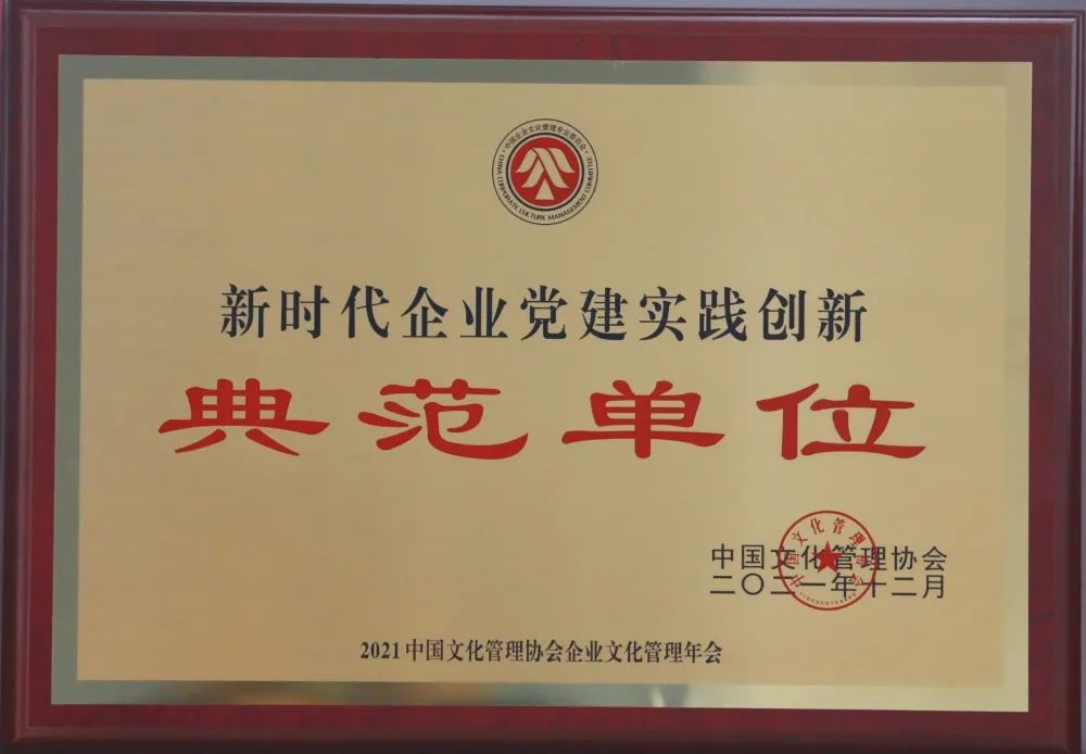 集團(tuán)獲評2021年度新時(shí)代企業(yè)黨建實(shí)踐創(chuàng)新·典范單位